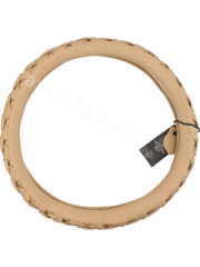 Оплётка на руль кожа QA-04 (М) бежевый р-р 37-38 см (цена за 5 шт) фото 2
