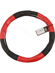 Оплётка на руль фигурная 961 (М) чёрно-красный р-р 37-38 см (цена за 5 шт) фото 2