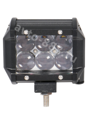 Фара (балка) светодиодная двухрядная, 6LED, дальний свет (4D линза), 18Вт, 98х78х65мм, 12/24В фото 2