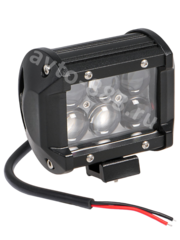 Фара (балка) светодиодная двухрядная, 6LED, дальний свет (4D линза), 18Вт, 98х78х65мм, 12/24В фото 1