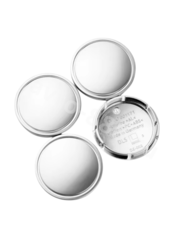 Колпачок на литье хром универсальный выпуклый с ободком, ø 52/55 (1 шт) фото 2