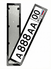 Рамка номера чёрная (2шт) 8304 фото 1