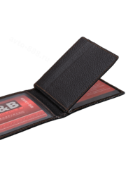 Визитница LACOSTA коричневая, крокодил, 5 отделов для карт фото 3