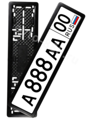 Рамка номера металлическая черная AK-8410-Ч фото 1