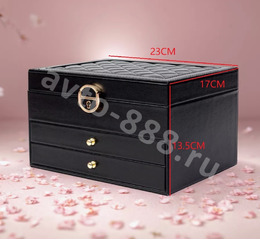 Шкатулка для украшений большая чёрный фото 3