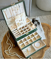 Шкатулка для украшений большая зелёный фото 1