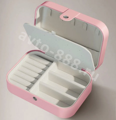 Шкатулка для украшений прямоугольная розовый фото 2