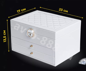 Шкатулка для украшений большая белый фото 3