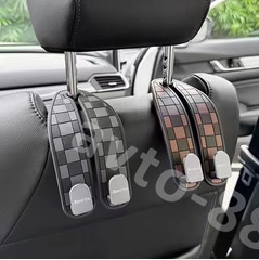 Крючок вешалка на подголовник автомобиля коричневый фото 2