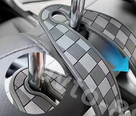 Крючок вешалка на подголовник автомобиля серый фото 3