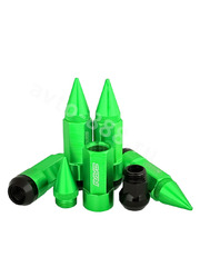 Комплект гаек-карандаш (лёгкие) R104 12*1,25 (20шт, высота 55мм) зелёный фото 2