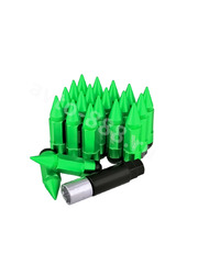 Комплект гаек-карандаш (лёгкие) R104 12*1,5 (20шт, высота 55мм) зелёный фото 1