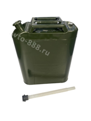 Канистра 20 л для бензина металлическая с лейкой 0.5, для ГСМ (вертикальная） фото 1