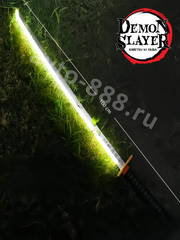 Катана Ёриичи Цугикуни, Клинок рассекающий демонов-ZhangShen jiguo刀 金色手柄 黑刀壳 黑红剑身 фото 4