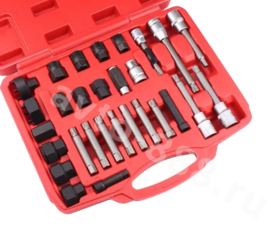 Автомобильный набор съемник шкива генератора, 30 предметов фото 3