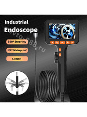 Эндоскоп автомобильный с экраном, длина зонда 1 метр, диаметр объектива 6 мм, диагональ экрана 4.3 дюйма фото 1