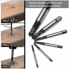 Набор экстракторов обломанных болтов 6 шт, 3-22 мм фото 5