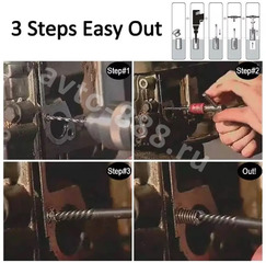 Набор экстракторов обломанных болтов 6 шт, 3-22 мм фото 6