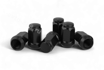 Гайка на колесо М12×1.5 конус (ключ 17) L33 чёрный (5шт) фото 2