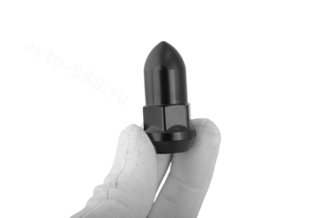 Гайка на колесо М12*1.25 конус (ключ 19) L45 ПИКА чёрный (5шт) фото 2