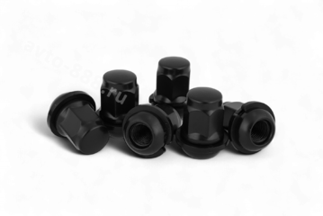 Гайка на колесо М12×1.5 с прокладкой (ключ 19) L35 чёрный (5шт) фото 4