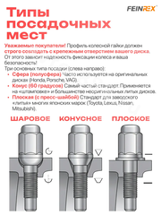 Гайка на колесо с шайбой большая HEX19,47M,14*1,5 (5шт) чёрный 13838 фото 2