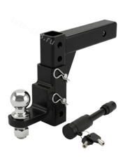 Кронштейн фаркоп регулируемый 8\" (210мм) (вставка) под квадрат 50х50 мм с шаром и замком фото 1