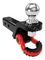 Универсальная вставка в фаркоп (американский квадрат 50х50) с шаром и D-образным шаклом фото 3