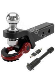 Универсальная вставка в фаркоп (американский квадрат 50х50) с шаром и D-образным шаклом фото 1