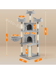 Домик для кошки 174см светло-серый фото 3