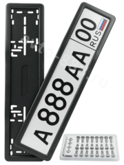 Рамка номера силиконовая SAK (пара) для китайских и европейских авто AK-8416 фото 1