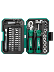 Набор бит и головок с трещоткой 40 предметов в кейсе фото 1