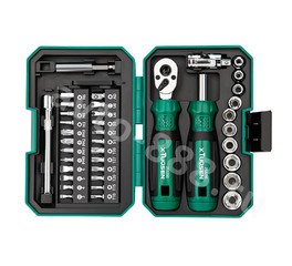 Набор отвёрток с трещоточным ключом 40 предметов фото 1