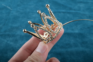 Ободок корона для волос детский золото 360 фото 3