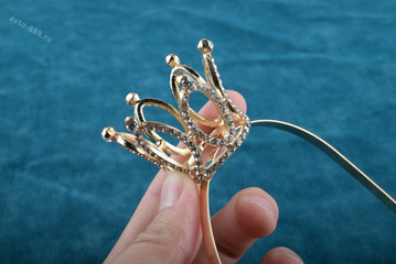 Ободок корона для волос детский золото 363 фото 2