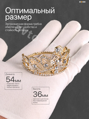 Ободок корона для волос детский золото 2274 фото 3