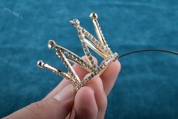 Ободок корона для волос детский золото 362 фото 2