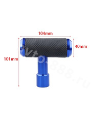 Ручка КПП алюминиевый+кожа синий фото 2