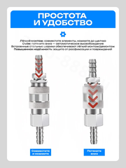 Быстросъемный соединитель для шланга ёлочка 10мм рапид евро фото 6