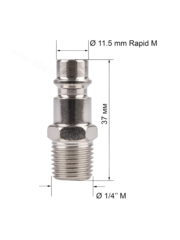 Быстросъем для компрессора RAPID M "ПАПА" Внешн.резьба 1/4 фото 3