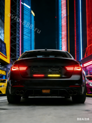 Рамка номера с диодной подсветкой стопом и поворотником AK-8419 фото 3