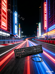 Рамка номера с диодной подсветкой стопом и поворотником AK-8419 фото 4