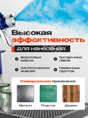 Краскопульт пневматический с верхним бачком 100мл. фото 3