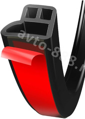 Уплотнитель на двери L (полая) чёрная 16м фото 1