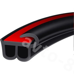 Уплотнитель на двери S (полая с зацепом) чёрная, 10м фото 1