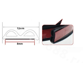 Уплотнитель на двери B (полая) чёрная, 16м фото 3