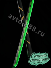 Катана ZhangShen 不死川刀 白绿手柄 黑壳 绿身 фото 7