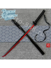 Катана ZhangShen 黑红白雪 黑手柄 黑壳 红身 фото 1