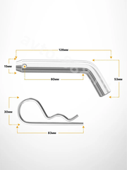 Кронштейн фаркопа усиленный (вставка) под квадрат 50х50, с шаром и пальцем хромированный фото 3
