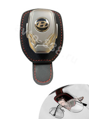 Держатель очков кожа чёрная HYUNDAI, шт фото 2